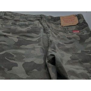 Levi's Boy's Adjustable Waist Cargo Shorts Sz 12 W-26 Green Camo 6 Pocket
